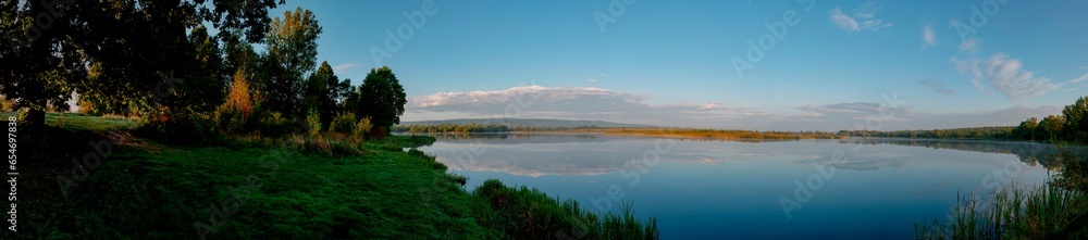 Reservoir near the road, picturesque landscapes Reservoir near the road, picturesque landscapes