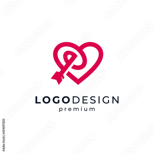 arrow and love for wedding logo design