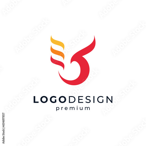 bird and fire for airplane or business logo design