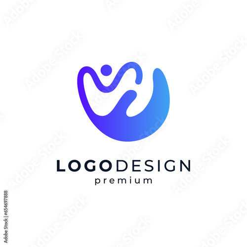 kid and hand for education, charity or orphanage logo design