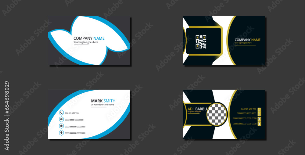 Set of modern business card print templates. Stationery design, Creative and modern business card template Set of modern business card print templates. Stationery design, Creative and modern business card template