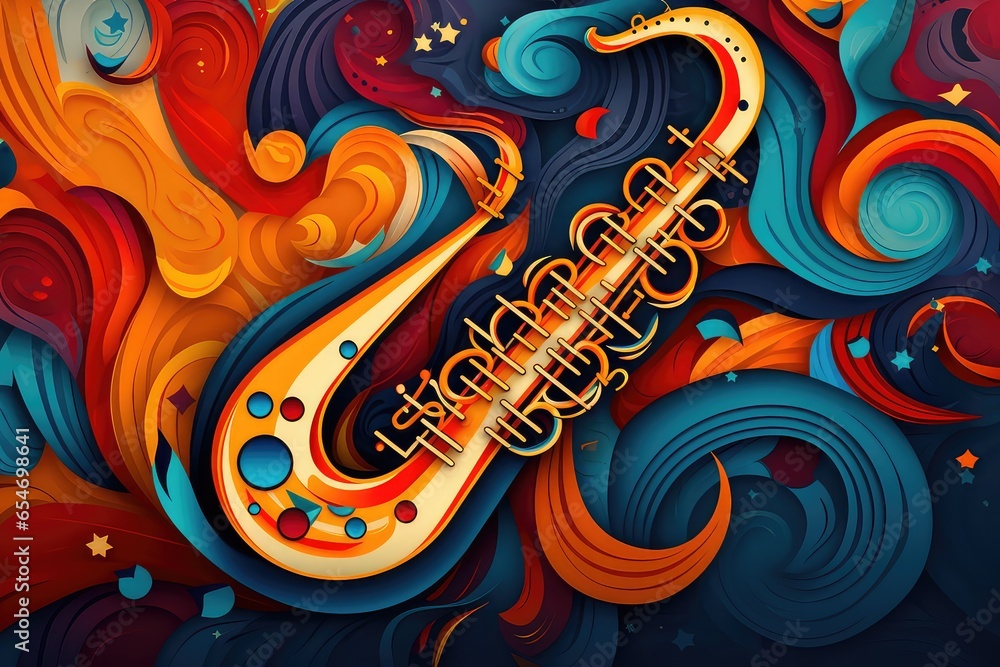 Abstract Background Celebrating Saxophone Day Abstract Background Celebrating Saxophone Day
