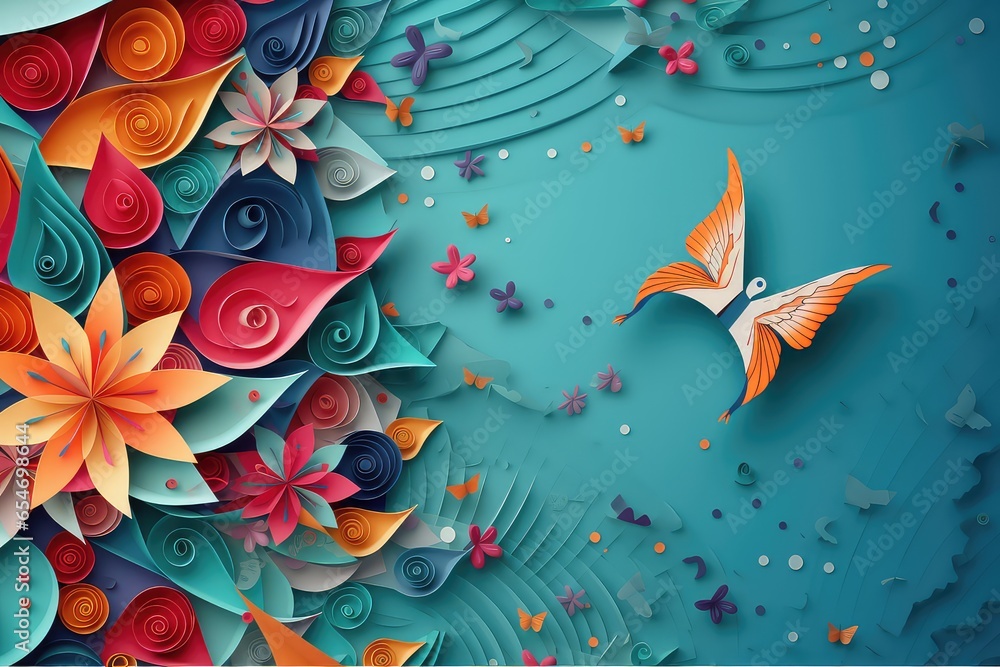 Abstract Background Celebrating World Origami Day