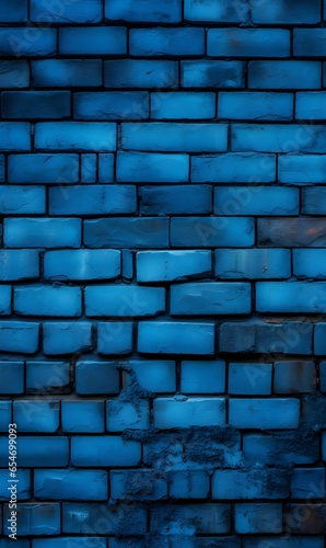 Blue brick wall texture. Abstract background