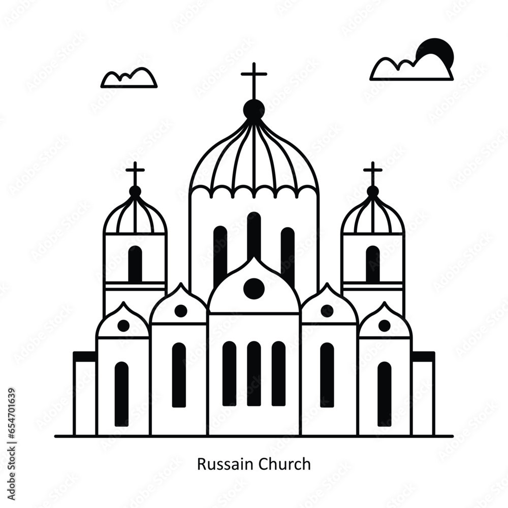 Russian Church vector Solid  Design illustration. Symbol on White background EPS 10 File 