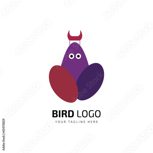 Owl logo vector illustration. Emblem design on white background photo