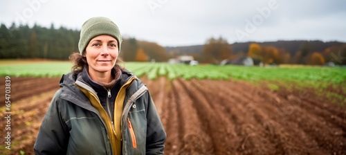 farmer woman working on a farm
