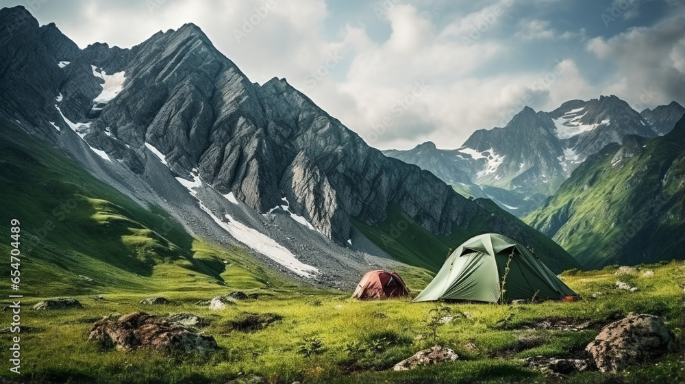 Tent in the mountains Tent in the mountains