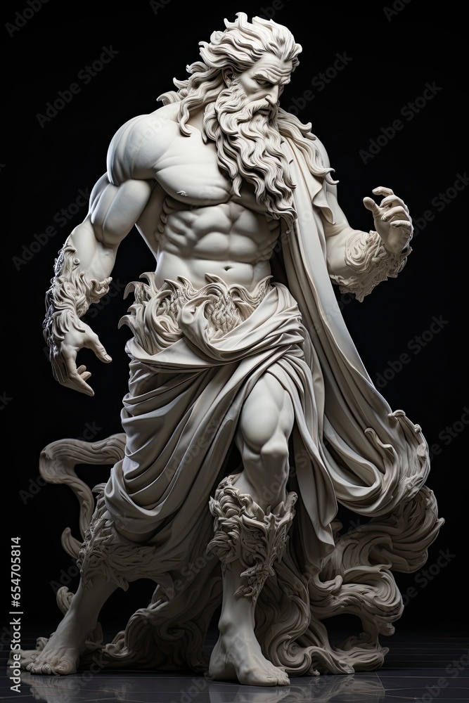 Classic white marble statue. Generative AI Classic white marble statue. Generative AI