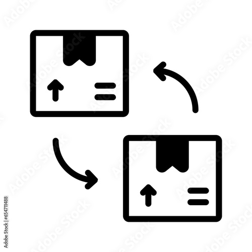 Solid black icon for Replaced