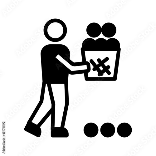 Solid black icon for Pick