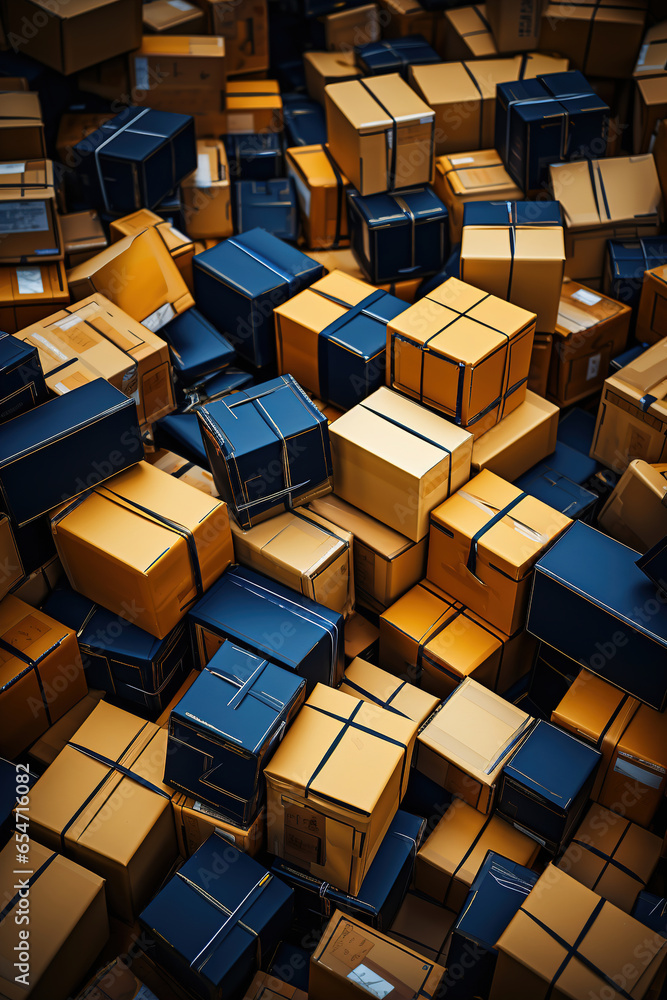 A large pile of gift boxes stacked on top of each other A large pile of gift boxes stacked on top of each other