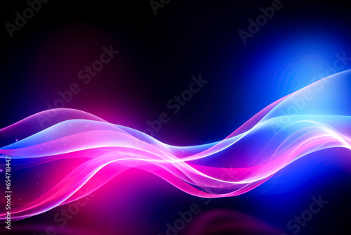 abstract background with blue and purple lines and bokeh effect