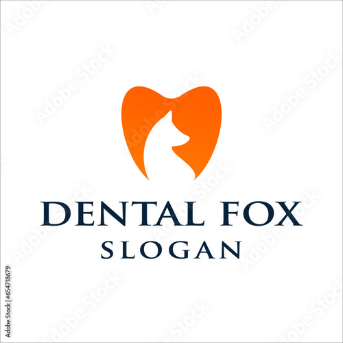 fox dental logo simple vector
