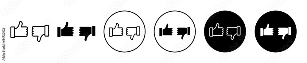 Thumbs up and thumbs down icon. Like dislike symbol set. Social media rating or feedback system vector. Thumbs up or down represent ok or not ok, good or bad line sign. Bad or poor vs nice vote button Thumbs up and thumbs down icon. Like dislike symbol set. Social media rating or feedback system vector. Thumbs up or down represent ok or not ok, good or bad line sign. Bad or poor vs nice vote button