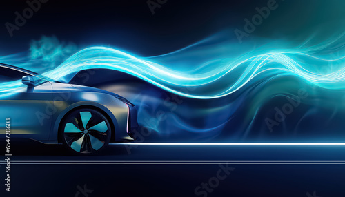 electric car charging  in the style of photorealistic detail  organic and flowing forms
