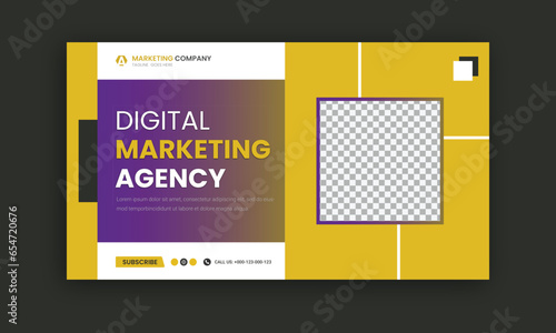 Corporate business and digital marketing youtube thumbnail or web banner template