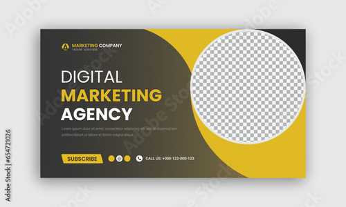 Corporate business and digital marketing youtube thumbnail or web banner template