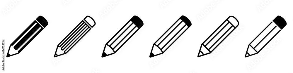 Pencil icon. Set of vector pencil icon. - obrazy, fototapety, plakaty 