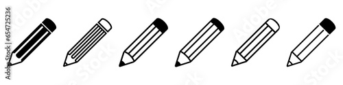 Pencil icon. Set of vector pencil icon. photo