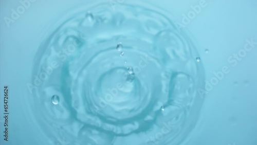 Super Slow Motion 1000fps: Falling Drop Splash in Water Experience the mesmerizing beauty of a falling drop in super slow motion, shot at 1000fps photo