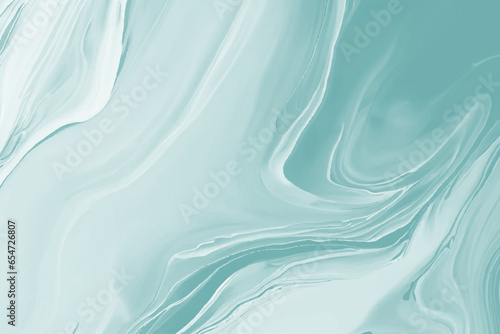 Fototapeta Naklejka Na Ścianę i Meble -  Pastel blue liquid marble watercolor background with wavy lines and brush stains. Vector art ink texture.