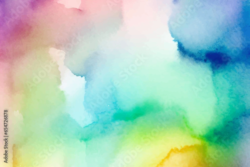 Abstract pastel watercolor background. Rainbow watercolour pattern. Abstract water color texture. Watercolor pastel splash. Summer watercolour vector background
