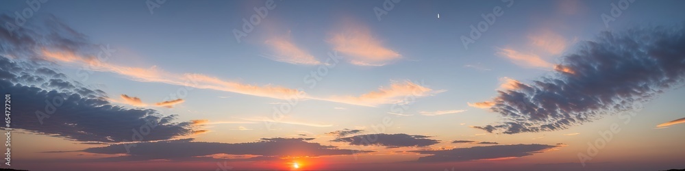 Beautiful atmospheric dramatic clouds in the evening at sunset.. Generative AI. Beautiful atmospheric dramatic clouds in the evening at sunset.. Generative AI.