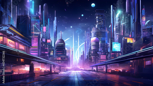 Neon Nights in the Futuristic City
