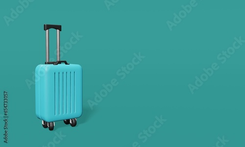 Colorful travel bag or luggage 3d rendering in isolated background for travel content, wallpaper, promotion, banner, tour, cover and etc.