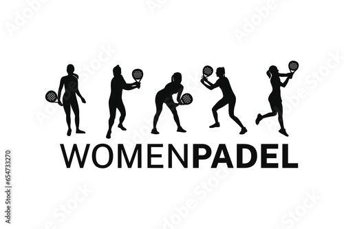 padel women silhouette vector design