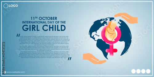 Vector illustration of International Day of the Girl Child banner