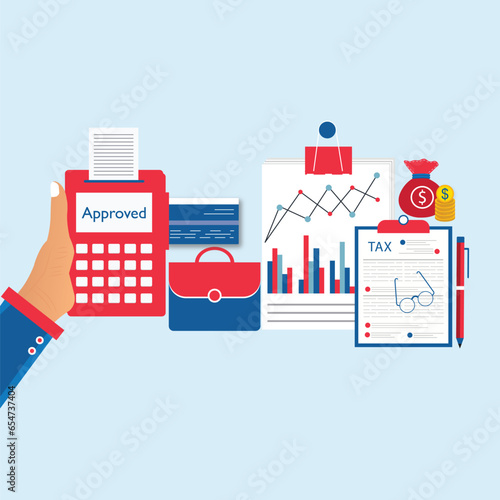 Tax payment concept. State Government taxation, calculation of tax return 
