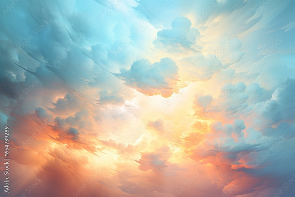 Abstract cloud with a gentle touch and vibrant rain, captured with a high resolution. It showcases a soft tone mapping effect. Generative AI - obrazy, fototapety, plakaty 