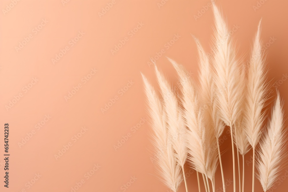 Pampas grass background, white fluffy pampas grass