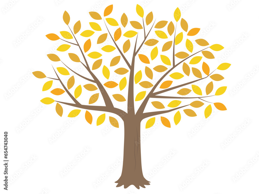 Obraz premium 紅葉した木のベクターイラスト