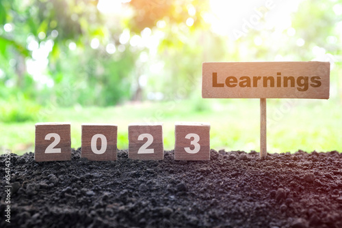 Canvas Print Year 2023 lessons ang learnings concept