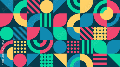 Geometry artwork poster with simple minimalistic shapes and figures. Abstract vector pattern. Scandinavian style