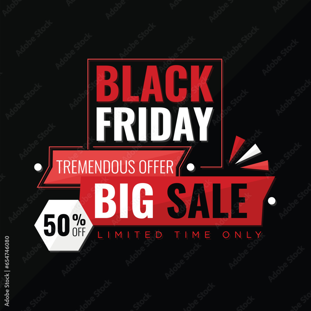 Fototapeta premium Vector Modern Abstract Black Friday Social Media Sale Banner Design