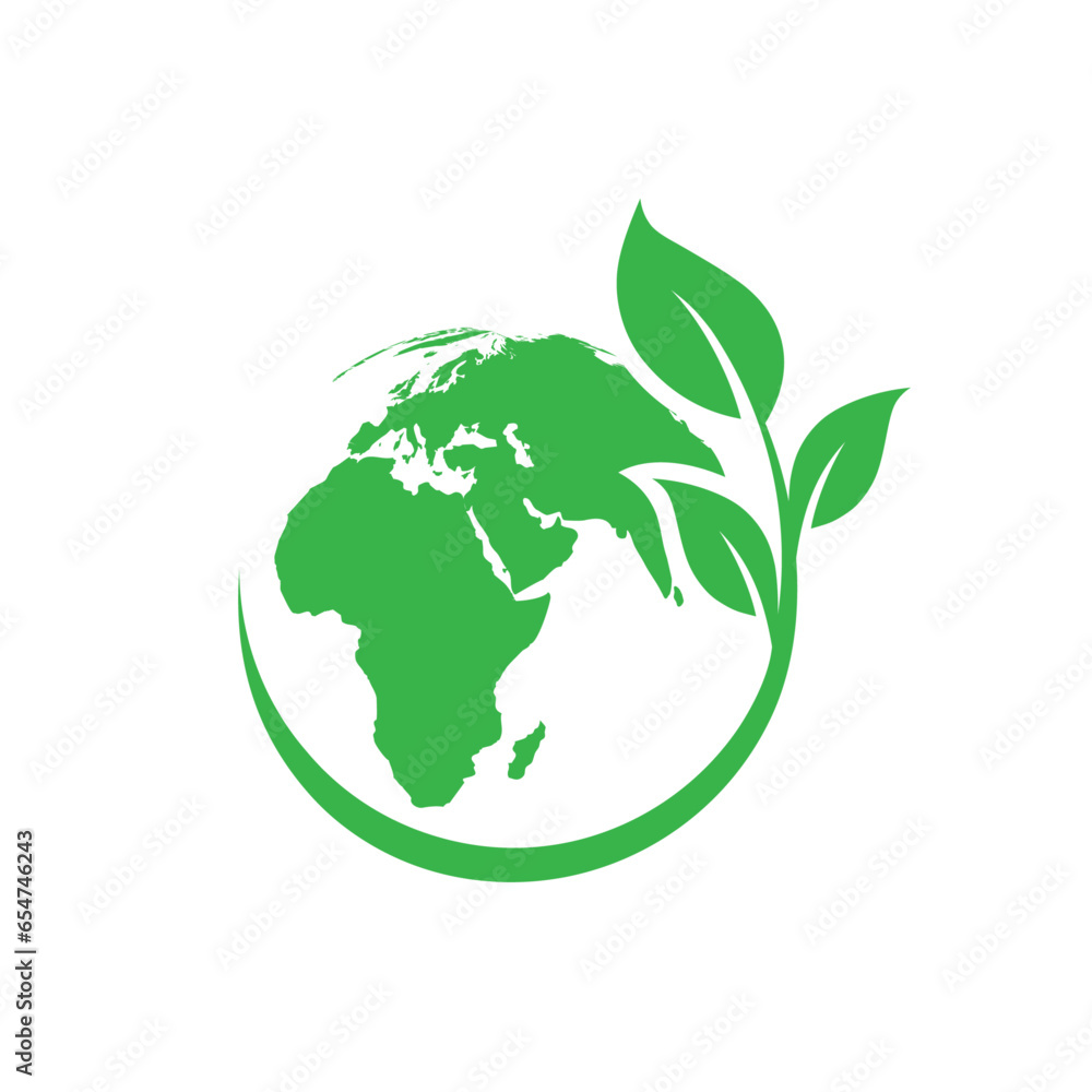 Save earth and ecology icon. Green earth Save earth and ecology icon. Green earth
