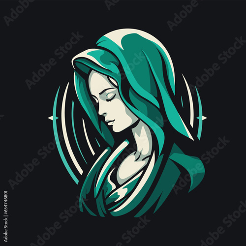 vector illustration of Our Lady Virgin Mary Mother of Jesus,  Holy Mary, printable, suitable for logo, sign, tattoo, laser cutting, sticker and other print on demand
