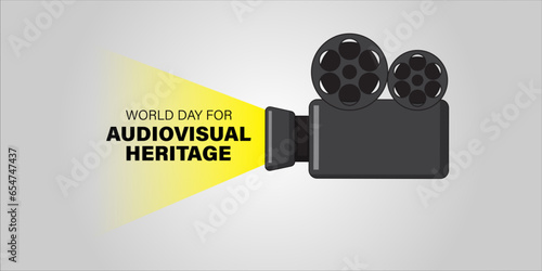 Vector illustration of World Day for Audiovisual Heritage banner
