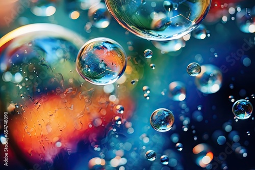 Selection of macro cosmic abstract backgrounds with water bubbles and selective focus on abstract molecule structure in the universe