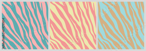 Colorful tiger skin in seamless pattern. Abstract art background background vector design with animal skin, doodle in vibrant color. Fun creative illustration for kids, fabric, prints,