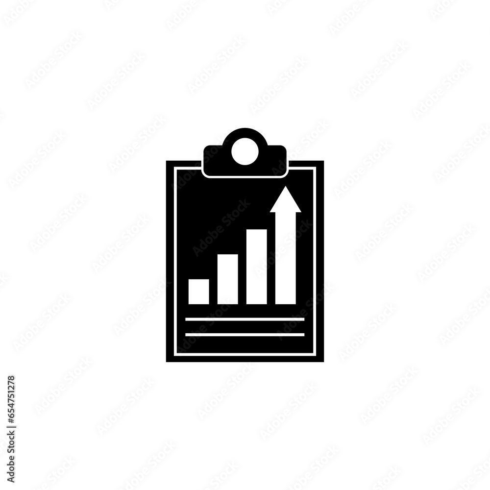 Clipboard with graph chart icon isolated on transparent background Clipboard with graph chart icon isolated on transparent background