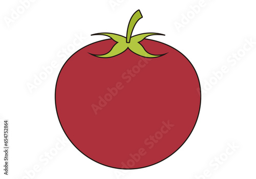 Tomate rojo en fondo blanco.