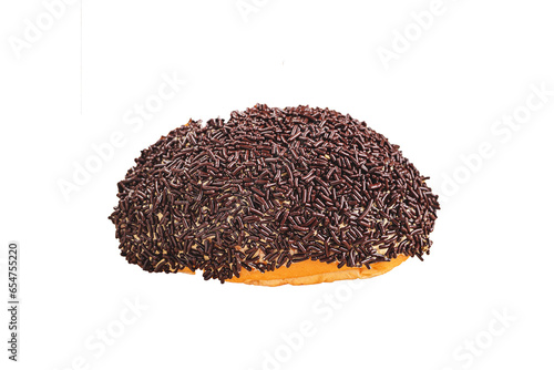 bread with chocolate topping meses ceres isolated on white background