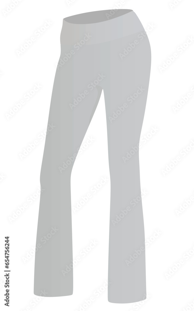 Grey flared loose pants. vector Grey flared loose pants. vector