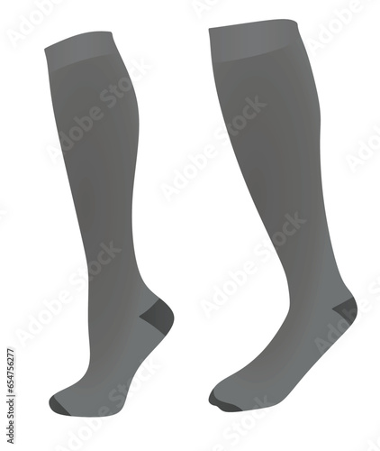 Grey soccer socks. vector illustration