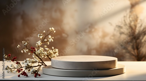 podium minimalist style photography with blurry background